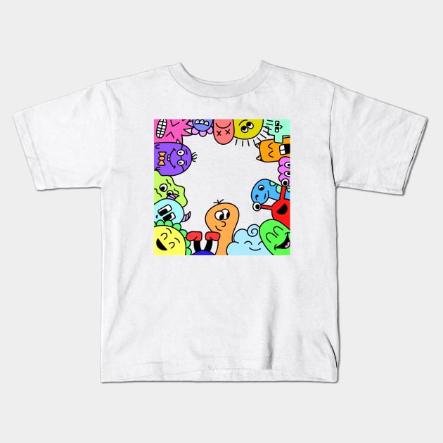 Peeking Monsters Kids T-Shirt by ShutterStudios